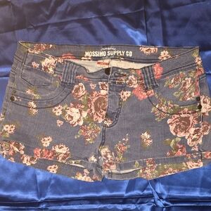 Mossimo Supply Co. Floral Jean Shorts - Blue and Pink